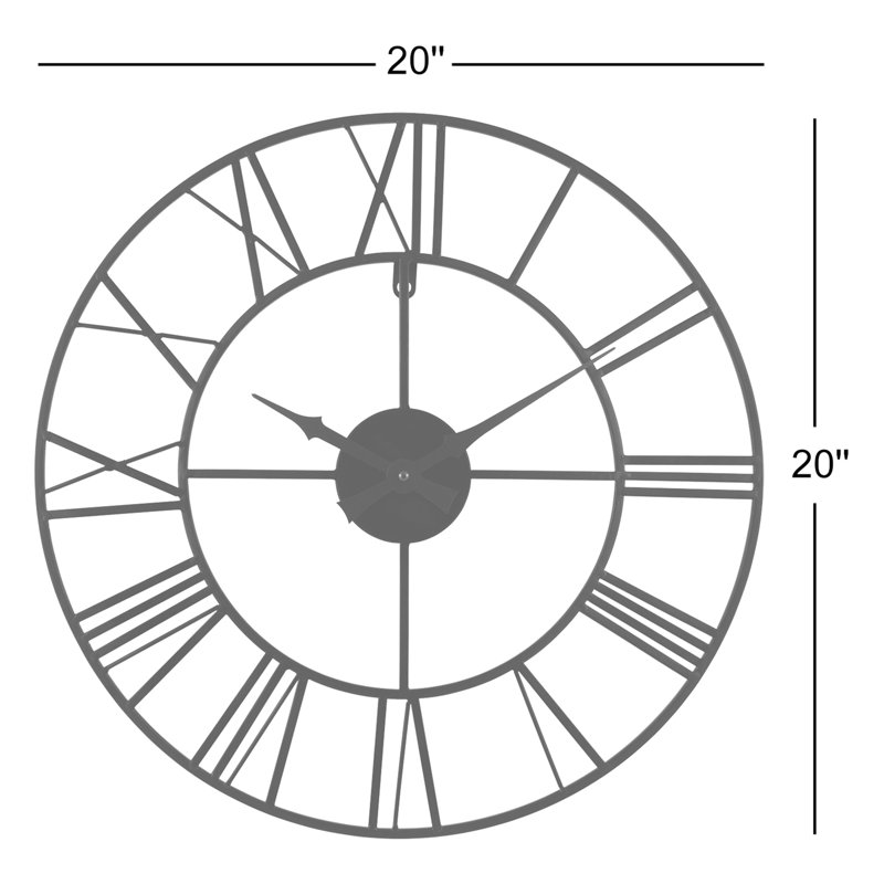 Horloge murale 20 po Fraley, Chiffre romain