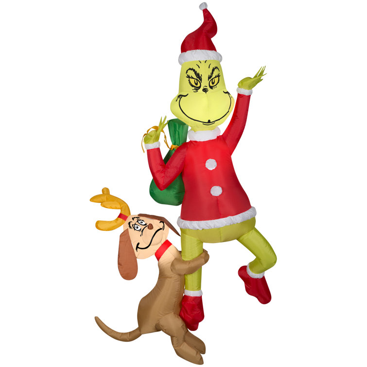 Airblown Hanging Grinch with Max Inflatable