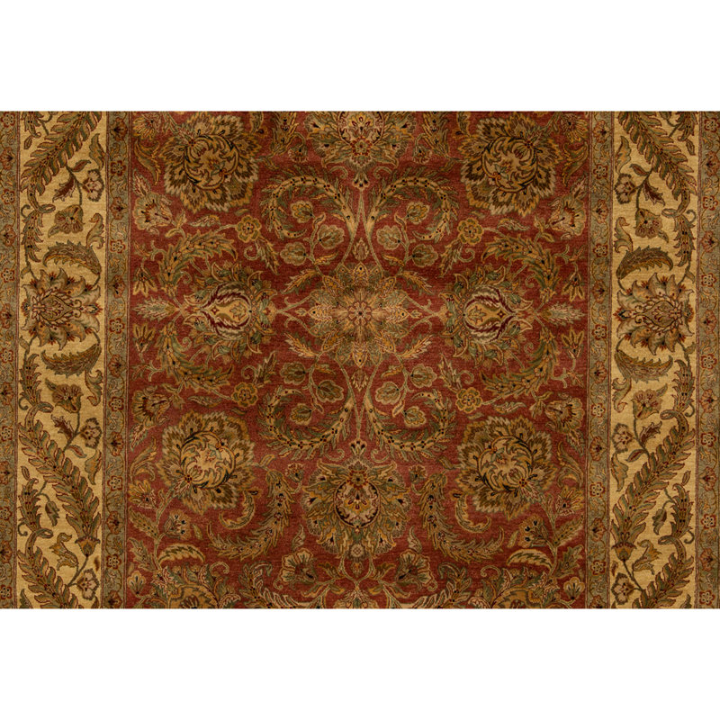 Tapis rouille et doré de haute qualité noué à la main