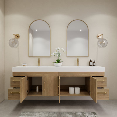 Ensemble de meuble-lavabo double mural 83,4 "