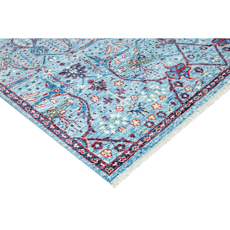 Wool Oriental Area Rug in Blue/Red/Yellow, Rectangle 8' x 10'