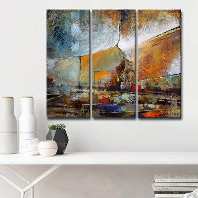 'Bueno Exchange XXII' 3 Piece Painting Print on Wrapped Canvas Set