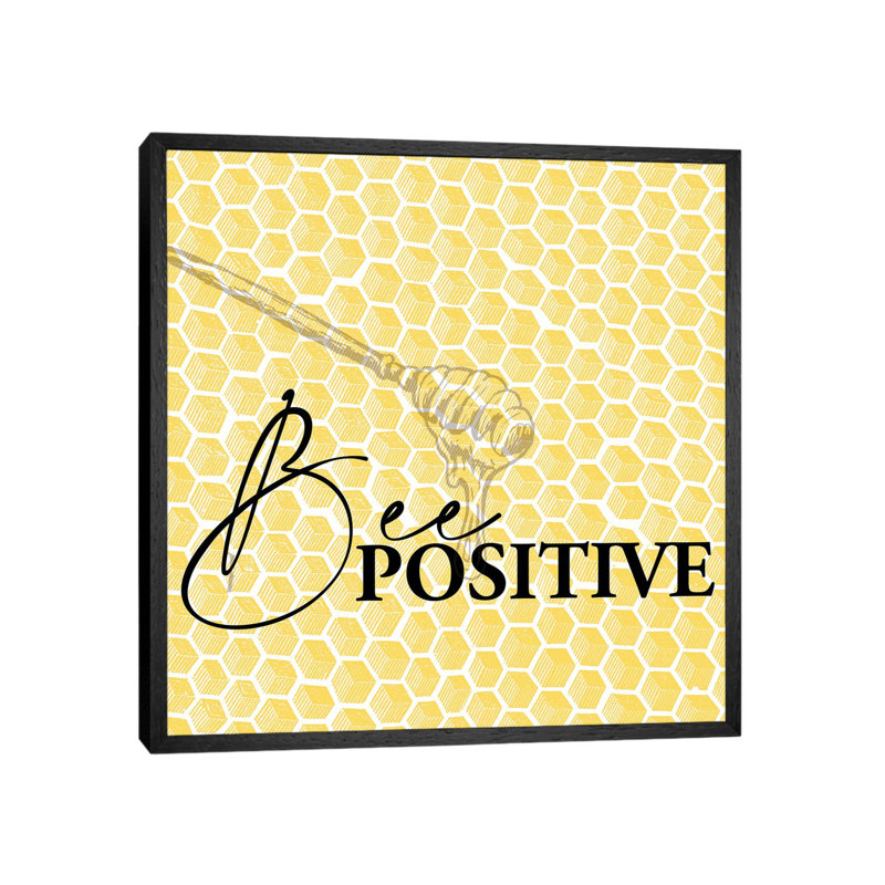 Bee III by Kimberly Allen - Print on Canvas, 66.04cm H x 66.04cm W x 3.81cm D, Black Framed