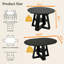 Table de salle à manger ronde extensible de 43,3 po à 59 po pour 4 à 8 personnes, table de salle à manger ovale de cuisine moderne avec feuilles amovibles peu encombrante, base en bois avec tablette de rangement pour le salon de la cuisine (noir)