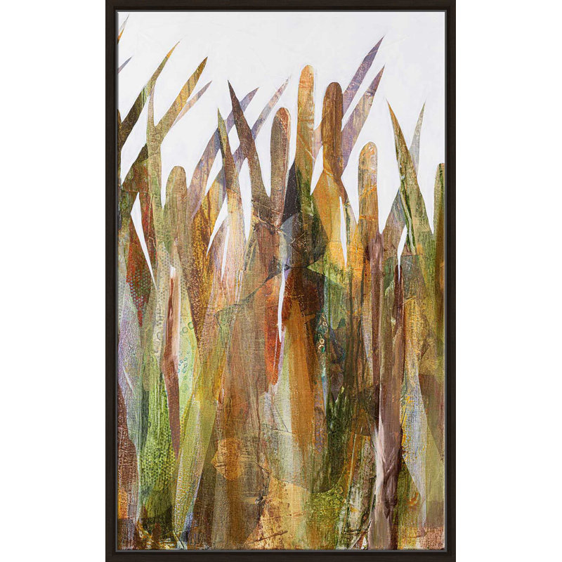 Quenouilles II - Peinture, Cadre flottant espresso, H 33,5 po x l 21,5 po x P 2 po