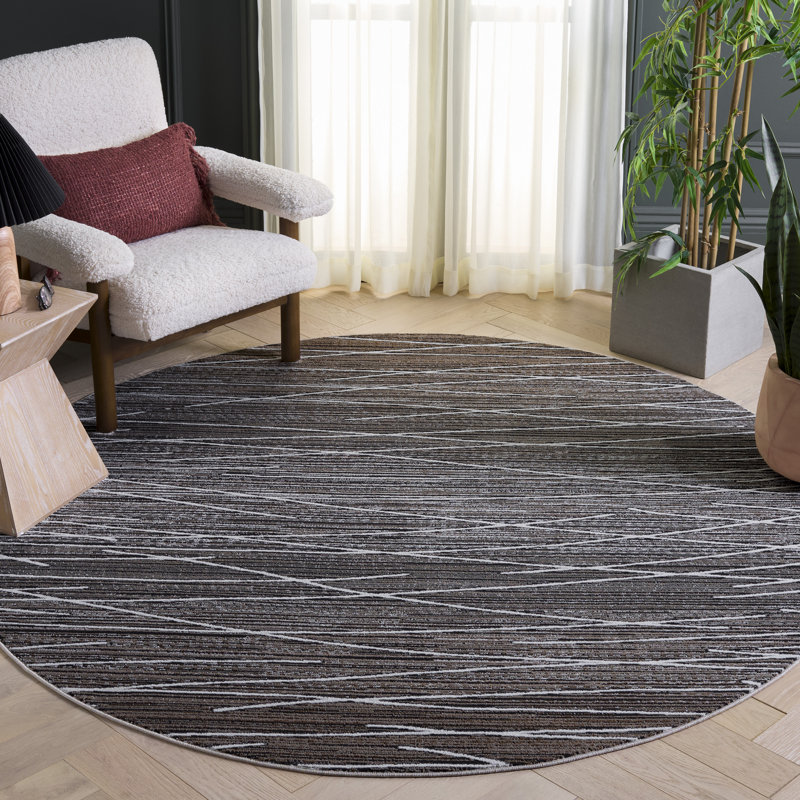 Mila 222 Performance Abstract Rug, Round 6'7"