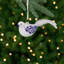 Ornement de Noël en verre 6,5 "blanc et bleu