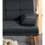 Dossier en polyfibre noir, pieds en bois massif et rembourrage en mousse pour un confort moderne avec rembourrage supplémentaire-2058098604