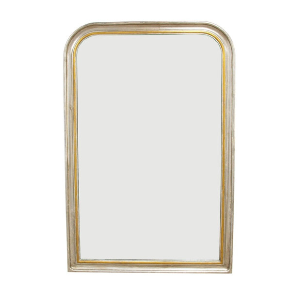 Gold Louis Philippe Style Beveled Mirror with Foliate and Floral