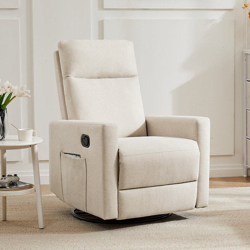 Ebern Designs 3-Position Manual Recliner with Side Pockets , Beige