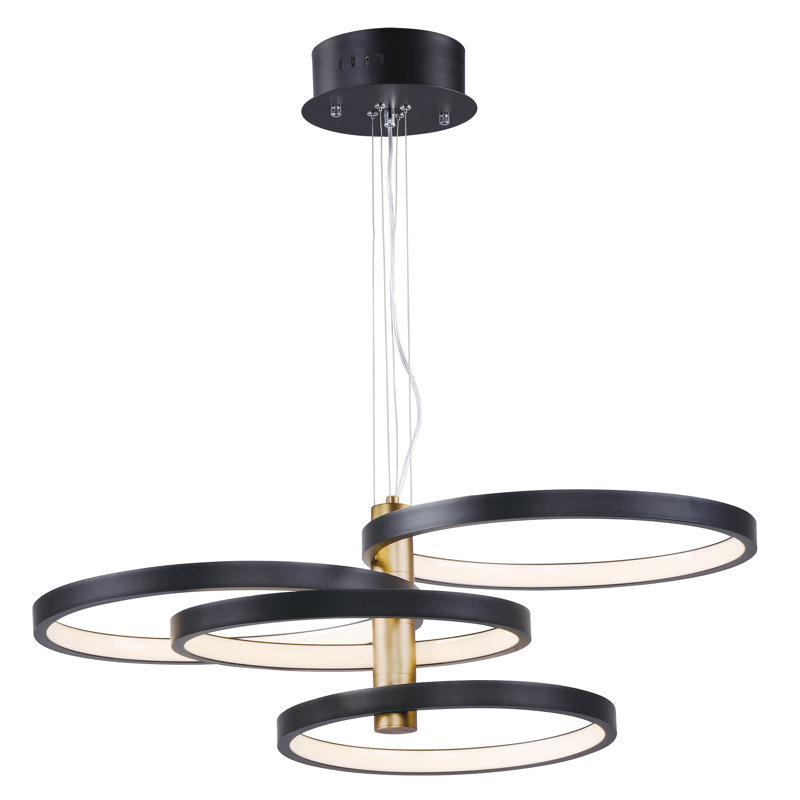 Luminaire suspendu géométrique 4 lumières DEL Weichmann