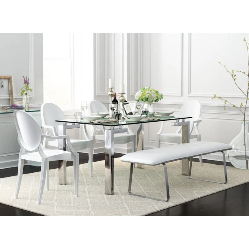 Table de salle à manger Clara, Argent argent