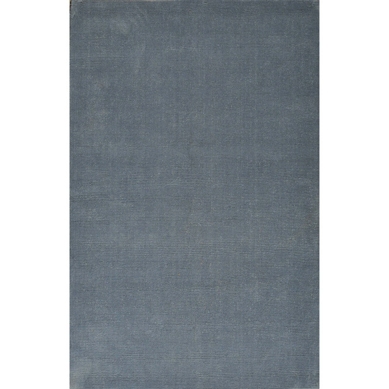 Tapis décoratif bleu en laine Touffeté à la main Centerville, Rectangle 5 pi x 8 pi