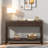 Modern Console Table With Striped Design, 2 Drawers And 2-tier Design-1410201998
