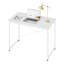 Computer Desk Small 100x50x75 cm Writing Desk with Metal Frame, Space-saving Study Table Wooden Computer Table for Home Office Bedroom-1926394646