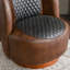 Fauteuil demi-tonneau pivotant en cuir véritable de 29 po de largeur-848862121