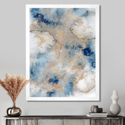 «Blue and Gold Marble Clouds I», reproduction sur toile