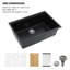 Quartz 28" X 19" Granite Composite Undermount Kitchen Sink Workstation Single Bowl Kitchen Sink-106951845