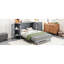 Lit double gris avec rangement dissimulé et look contemporain. Matelas pliable pour optimiser l'espace. Décoration tendance. Tablettes latérales intégrées. Et Scratch - Surface. Sélectionnez Blanc ou gris. L 76,4 po x