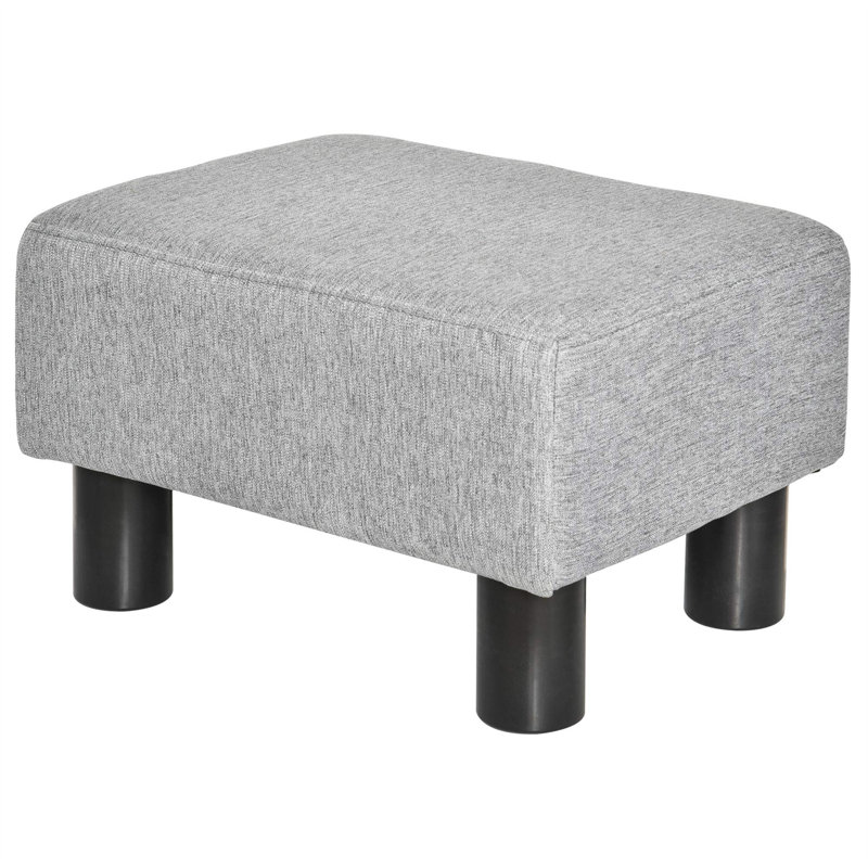 Yarger 40cm Wide Rectangle Solid Colour Footstool Ottoman, Grey