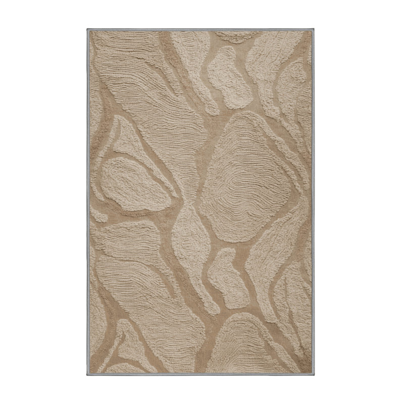 Tapis gris lavable à la machine, Rectangulaire 3 pi x 5 pi