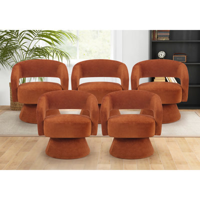 Markeita 27.8''Wide Modern Soft Microfiber Swivel Accent Chair with Unique Backrest Design