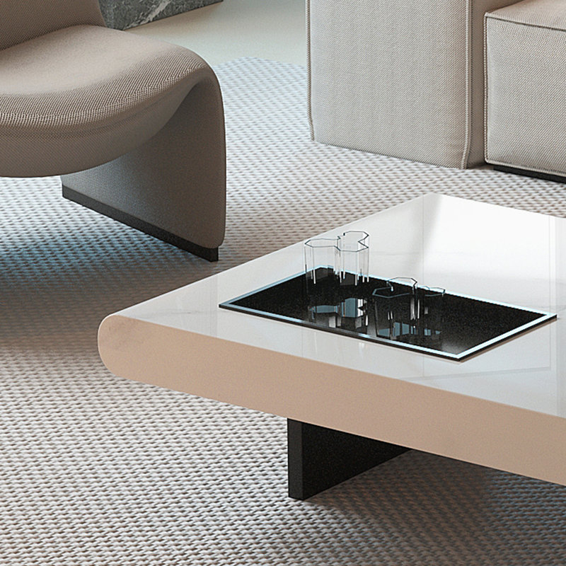 Table basse moderne en marbre flottant, H 13,77 po x L 47,24 po x l 23,62 po