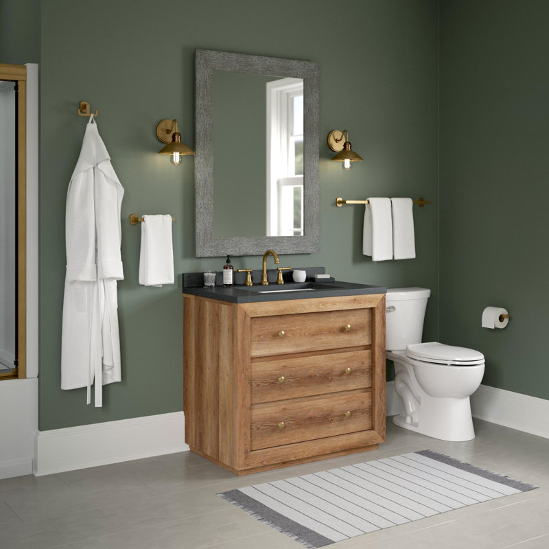Granville 4-Piece Bath Set 18 in. Towel Bar w/ Extender Toilet Paper Holder Towel Holder Towel Hook, Satin Gold