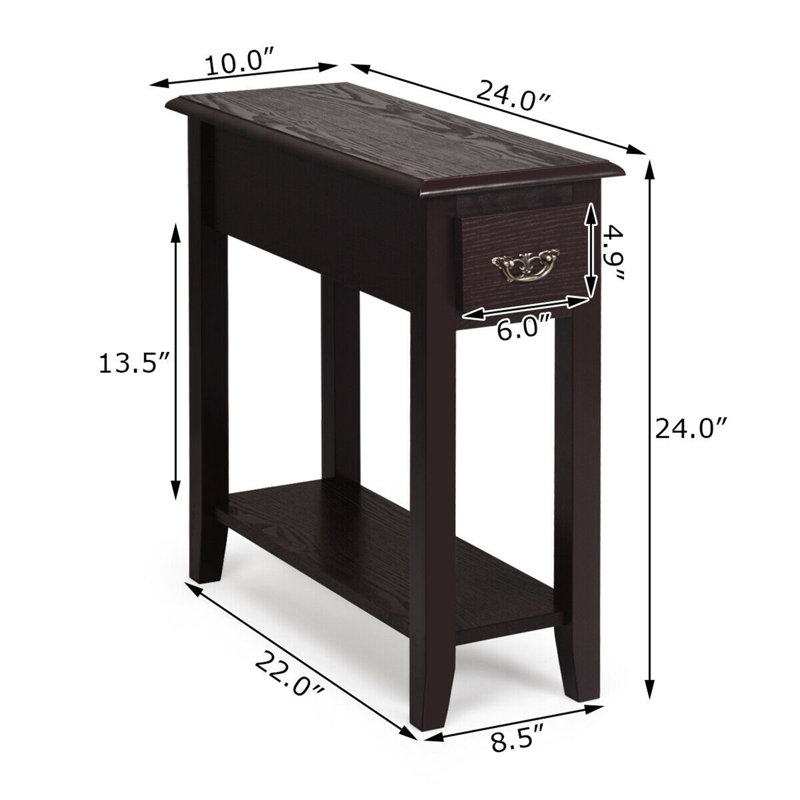 Kaelig End Table with Storage, Espresso