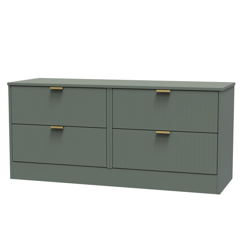 Chalene 115cm W 4 - Drawer Chest of Drawers, Green