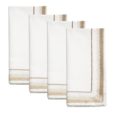 Elegant Embroidery Detail Napkin (Set of 4)