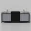 Meuble-lavabo de salle de bain 84 po Lexora Zilara en noir et gris, avec comptoir et robinet