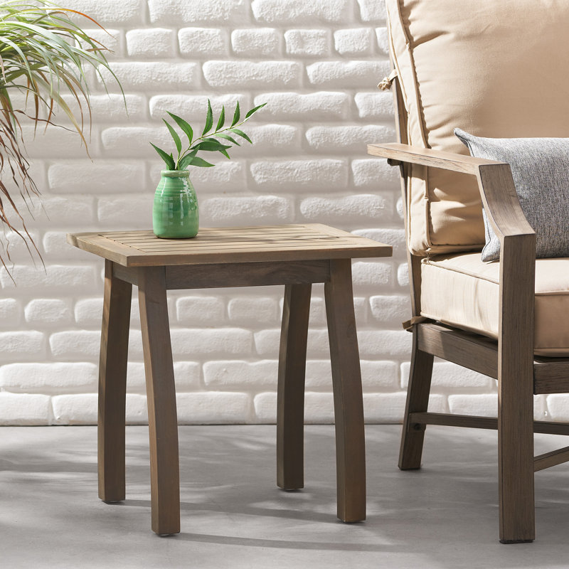 Table de bout en bois, Gris