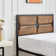 Bed Frame with Wood Headboard and Footboard Metal Platform Bed
