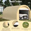 Abri pour véhicule 10 pi x 16 pi - Auvent en PE, acier galvanisé, pour voiture, bateau, vélo, beige 16 pi, robuste
