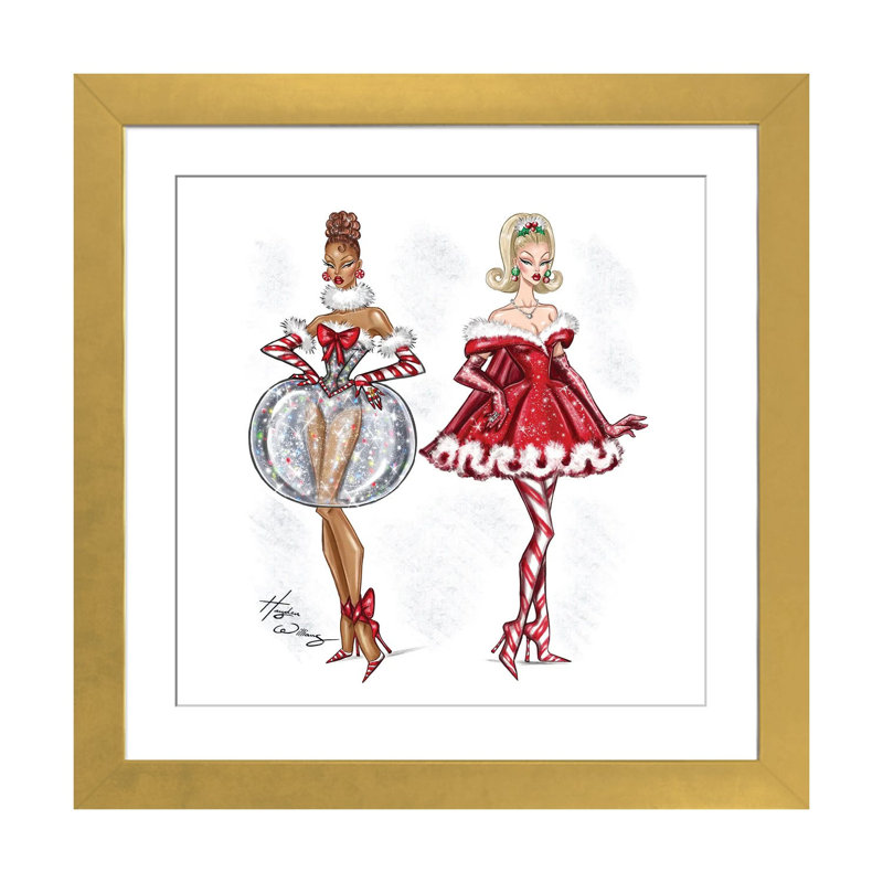Festive Glamour 2025 - HWI576, H 16 po x l 16 po, Papier à cadre ouvert avec passe-partout, Doré