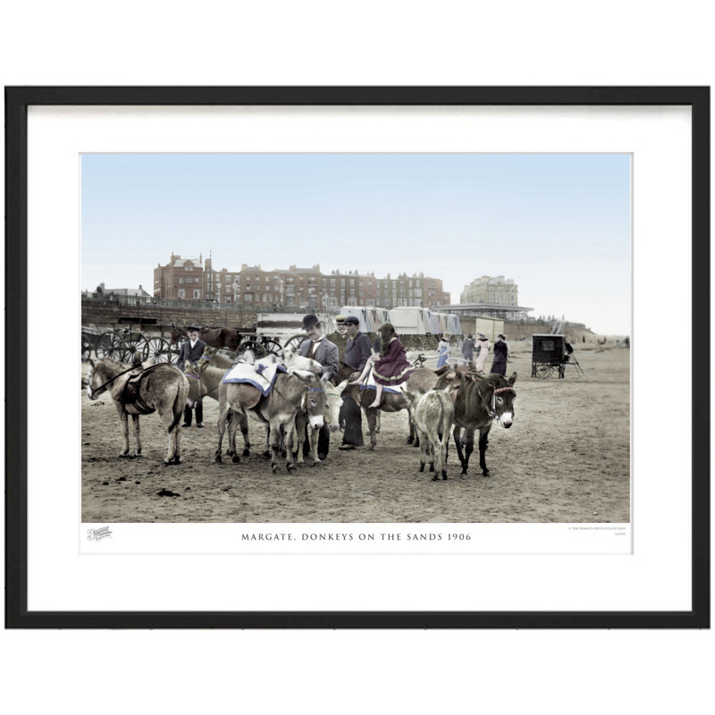 Margate, Donkeys On The Sands 1906 by Francis Frith - Single Picture Frame Print, 45cm H x 60cm W x 2.3cm D