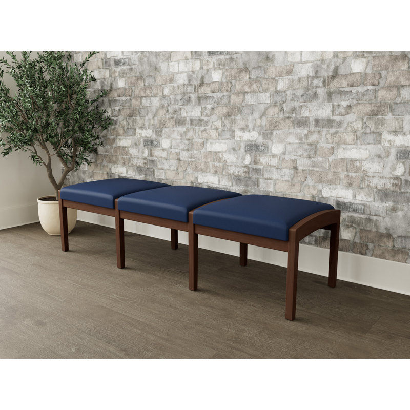 Banc en bois 3 places Lenox, Noyer Riftwood, Modena encre
