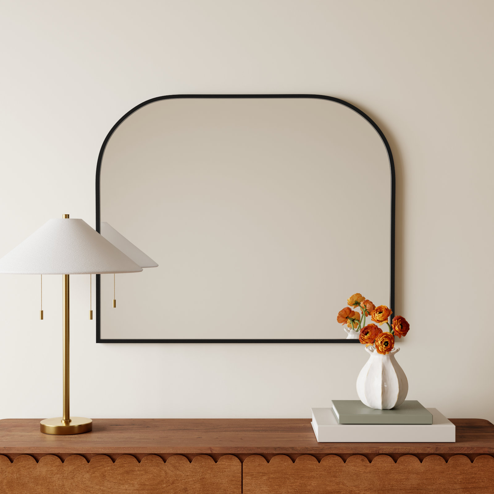 Sabine Accent Mirror, Black, 30" x 36"