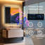 LED Lighted Wall Bathroom Mirror Dimming with Bluetooth Speaker, Front-lit and Backlight, Defog-214396475