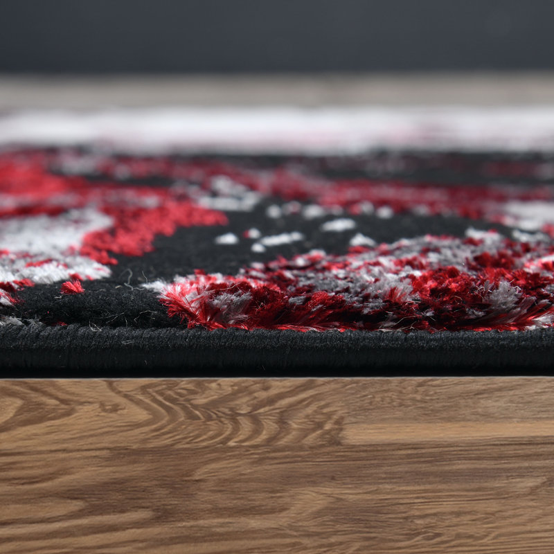 Tapis noir / gris / ivoire / beige Galaxy Series, Rouge, Rectangle 5 pi 3 po x 7 pi 3 po