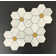 MFL White Cararra with Gold Metal Large Daisy Flowers Pattern Mosaic Wall and Floor Tile (Set of 10)