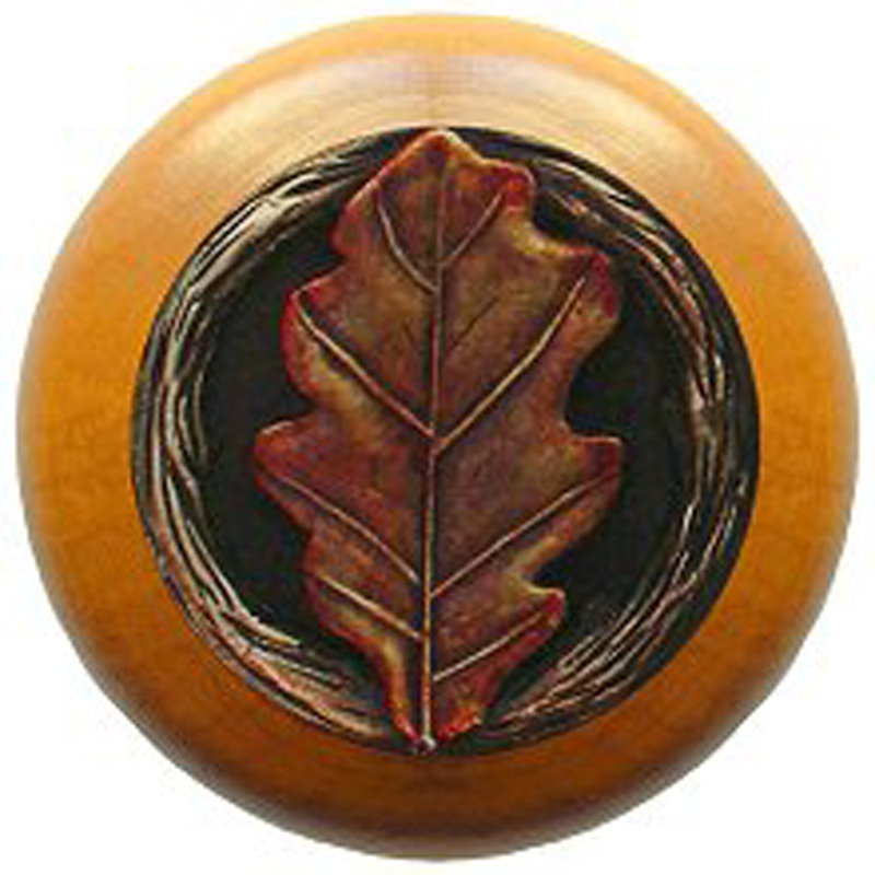 Leaves Mushroom Knob, Brass Hand Tinted
