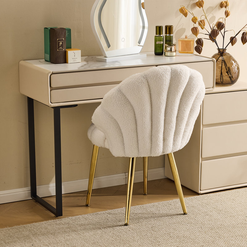 Fauteuil de coiffeuse Lemley, Beige