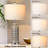 Javell Ceramic Gray Table Lamps with Drum Shade USB Charging Port AC Outlet Touch Switch