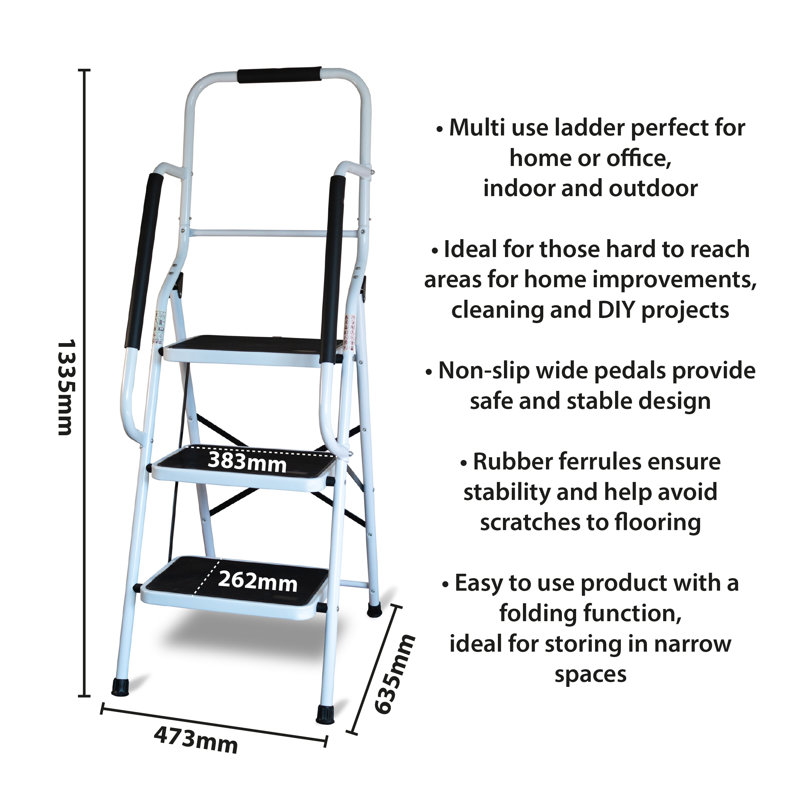 3 - Step Metal Folding Step Stool