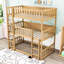 Triple lit simple superposé en bois avec échelles intégrées-1447069962