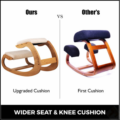 Ergonomic Kneeling Chair for Better Posture and Stress Relief, Heavy Duty Birch Wood Design for Office and Home Use