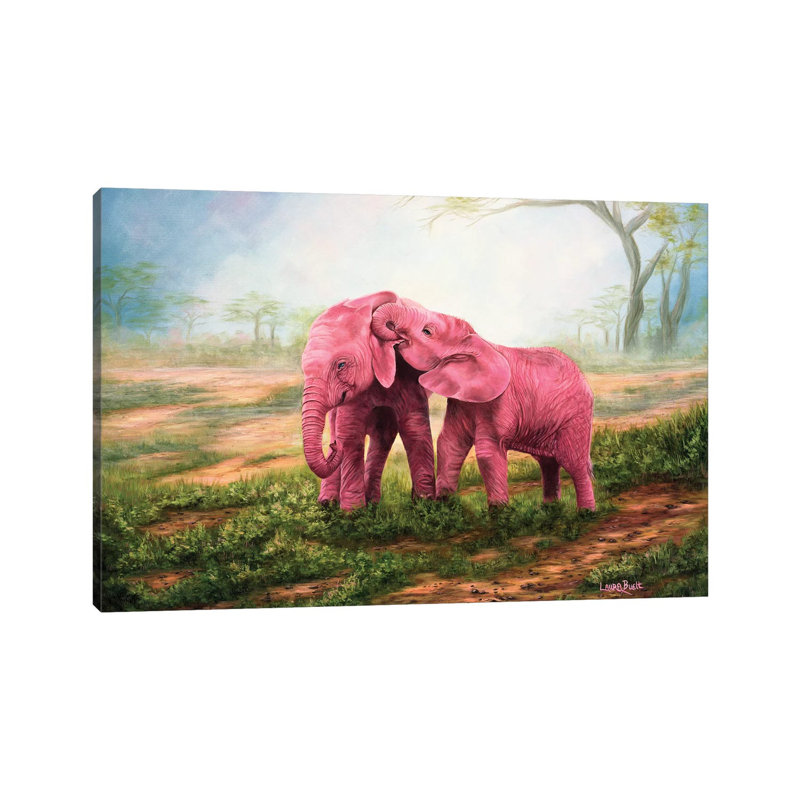Pink Elephants by Laura Curtin - Wrapped Canvas Gallery-Wrapped Canvas Giclée, 152.5 cm H x 101.5 cm W