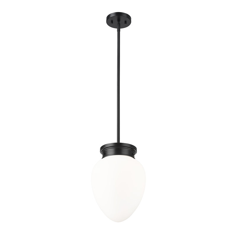 Luminaire suspendu 1 lumière Patrisio, H 95,5 po x l 10 po x P 10 po, Noir mat